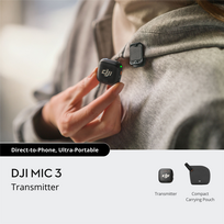 dji camera - DJI Mic 3 belaidis mikrofonas / 1TX transmitter - 3 nuotrauka