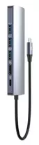 usb c 100w laidas - Manhattan 6-in-1 4K USB-C Dockingstation 1xHDMI 3xUSB 5 Gb/s Sidabras (Silver) - 5 nuotrauka