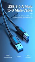 usb 3 0 3m - CABLE USB3.0 MALE TO MALE/3M BLACK COOBI VENTION - 3 nuotrauka