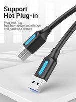 usb 3 0 3m - CABLE USB3.0 MALE TO MALE/3M BLACK COOBI VENTION - 6 nuotrauka