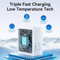 30w pakrovejas - MOBILE CHARGER WALL 65W USB/3P BLACK FERB0-EU VENTION - 4 nuotrauka