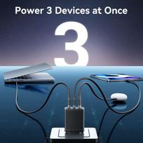 30w pakrovejas - MOBILE CHARGER WALL 65W USB/3P BLACK FERB0-EU VENTION - 5 nuotrauka