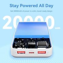 isorine baterija 20000mah - Vention FHLW0, 20000mAh, 22.5W, baltas - 8 nuotrauka