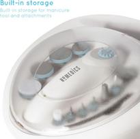freza nagams - Homedics MAN-3023A-EU Pro manikiūro ir pedikiūro rinkinys, Balta (White) - 3 nuotrauka