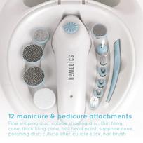 freza nagams - Homedics MAN-3023A-EU Pro manikiūro ir pedikiūro rinkinys, Balta (White) - 6 nuotrauka
