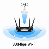 2 2 5 - PRIEIGOS TAŠKAS 4G LTE +ROUTER CUDY-LT400 2.4 GHz, 5 GHz, 300 Mbps - 7 nuotrauka