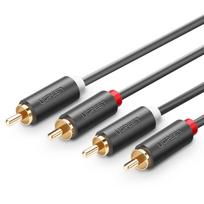 2rca kabelis - Ugreen 10518 2RCA (Cinch) to 2RCA (Cinch) 2m Black - 2 nuotrauka