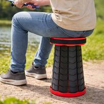 taburetes ir - Sulankstoma turistinė kėdė Telescopic, juoda/raudona (Black/Red) - 3 nuotrauka