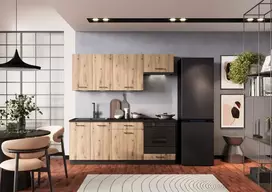 STOLKAR Cosmo Design ANIKA Virtuvės baldų komplektas, Ąžuolas Artisan/Grafitas (Artisan Oak/Graphite) 2.0
