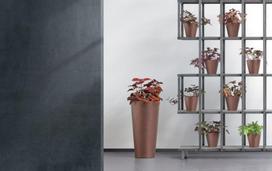 plienas vazonai -  Plastikinis lauko vazonas TUBUS SLIM, vazono skersmuo 25 cm. - 2 nuotrauka