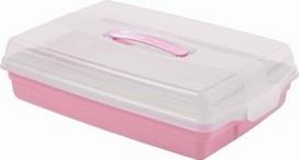 Curver Cake Transportation Box Rectangle Pink