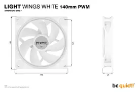 140mm be quiet! - be quiet! LIGHT WINGS Triple-Pack, 140 mm x 140 mm - 2 nuotrauka