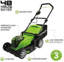 vejapjoves greenworks - Greenworks G24X2LM41, 41 cm - 5 nuotrauka