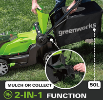 vejapjoves greenworks - Greenworks G24X2LM41, 41 cm - 7 nuotrauka