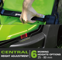 vejapjoves greenworks - Greenworks G24X2LM41, 41 cm - 8 nuotrauka