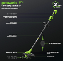 24v akumuliatorius greenworks - Greenworks ST24L413-01, 24 V - 2 nuotrauka
