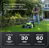 vejapjoves greenworks - Greenworks MO48L424-01, 46 cm, 48V (2x24V) - 10 nuotrauka