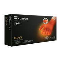 pirstines mercator gogrip - Nitrilinės pirštinės, L dydis, oranžinės, 50 vnt. - 3 nuotrauka