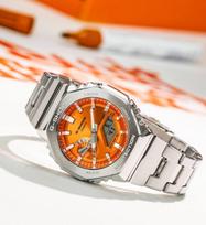 sidabrinis laikrodis - Casio G-Shock G-Steel GM-2110D-4AER Vivid Orange (Vivid Orange) - 1 nuotrauka