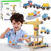 medinis garazas - Tooky Toy Medinis Jūrų krovimo stotis TJ192A - 1 nuotrauka