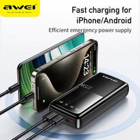powerbank 20000mah - Awei P13K, 20000mAh, 22.5W, juodas (black) - 5 nuotrauka