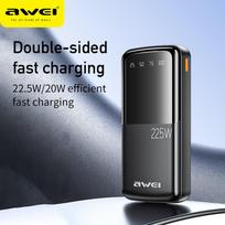 powerbank 20000mah - Awei P13K, 20000mAh, 22.5W, juodas (black) - 6 nuotrauka