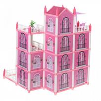 namelis namai - IKONKA Lėlių namelis Vila Rožinė (Pink) 4 Lygių Baldai - 6 nuotrauka