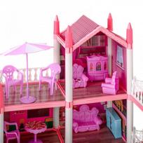 namelis namai - IKONKA Lėlių namelis Vila Rožinė (Pink) 4 Lygių Baldai - 7 nuotrauka