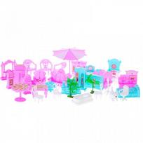 namelis namai - IKONKA Lėlių namelis Vila Rožinė (Pink) 4 Lygių Baldai - 13 nuotrauka
