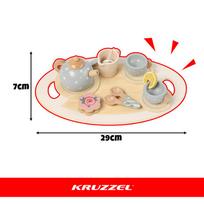 vaikiskas arbatos - Kruzzel 26394 medinis arbatos rinkinys vaikams pilkas (Gray) - 8 nuotrauka