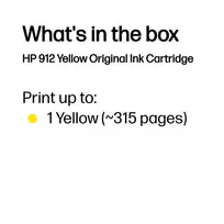 hp spausdintuvas rasalinis - HP 912 Yellow Ink Cartridge | 3YL79AE#BGX - 8 nuotrauka