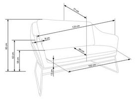 senukai foteliai - Fotelis Halmar FOTOTELIS / HL / GRENAA / Juodas + Pilkas / 125X77X83X45 - 2 nuotrauka