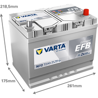 760 - Varta Blue Dynamic EFB N72 72Ah - 4 nuotrauka