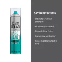 plauku lakas - Tigi Bed Hed Hard Head Extreme Hold itin stiprios fiksacijos plaukų lakas - 385 ml. - 2 nuotrauka