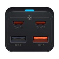 15v 0 15v - Baseus GaN3 Pro, 2x USB-C, 2x USB, 65W (black) - 6 nuotrauka