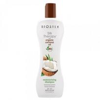 kokosu aliejus - BIOSILK SILK THERAPY MOISTURIZING plaukų šampūnas, 355 ml - 2 nuotrauka
