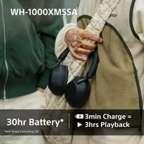 sony wh 1000xm5 wireless - Sony WH-1000XM5SA Juodas (Black) - 3 nuotrauka