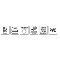 automatinis laistymas - Laistymo žarna ritėje 11,5mm x 15m Yato - 2 nuotrauka
