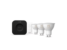 led lemputes gu10 - Philips Hue Starter Kit Baltas ir Spalvų Atmosfera 3xGU10 400lm + Nuotolinio Valdymo Pultas + Hue Bridge Pro - 6 nuotrauka