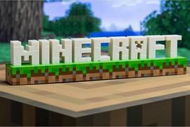 minecraft lempa - Paladone Minecraft Logo (Balta/juoda) - 4 nuotrauka