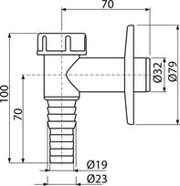 sifonas skalbimo - Skalbimo mašinos sifonas ALCAPLAST APS2, baltos sp. - 2 nuotrauka