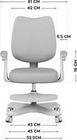 vaikiska kede ergonomiska - Biuro kėdė Mark Adler Junior 4.6, pilka (Grey) - 3 nuotrauka