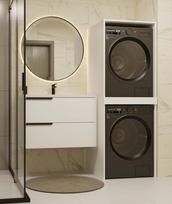 vonios spintele virs - Spintelė virš skalbimo mašinos Topeshop POLA TWIN, balta (White) - 6 nuotrauka