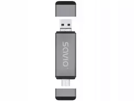 usb c micro usb laidas - Savio Skaitytuvas kart SD 3w1, USB-C+ USB-A 2.0+ Micro USB, AK-72 - 4 nuotrauka