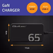usb c 65w ikroviklis - Qoltec 52421 Įkroviklis 65W PD 5-20V 3.25A USB-C 3.1 (Juodas) - 9 nuotrauka