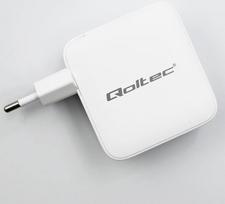 usb pd 20v - Qoltec 140W GaN įkroviklis 5V 20V 2.5A 5A, 3xUSB-C PD, 1xUSB QC 3.0 Baltas (White) - 4 nuotrauka
