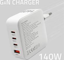 usb pd 20v - Qoltec 140W GaN įkroviklis 5V 20V 2.5A 5A, 3xUSB-C PD, 1xUSB QC 3.0 Baltas (White) - 6 nuotrauka