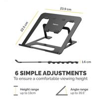 laptop dekl - Fellowes Alumia Portable Laptop Stand  15 "  Laptop Stand  Black - 7 nuotrauka