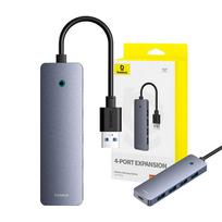 usb a to usb c usb 3.0 - Baseus UltraJoy Lite 4in1 USB Hub 15cm USB-A to 4x USB 3.0 + USB-C 5V Pilkas (Gray) - 2 nuotrauka