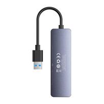 usb a to usb c usb 3.0 - Baseus UltraJoy Lite 4in1 USB Hub 15cm USB-A to 4x USB 3.0 + USB-C 5V Pilkas (Gray) - 4 nuotrauka